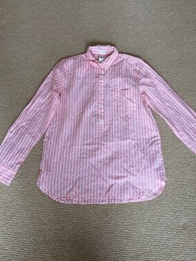 Women's J. Crew Pink Stripe Button Up Shirt, Size Small NWT